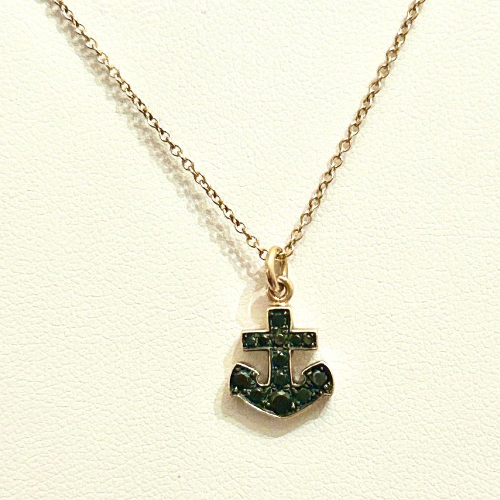 Finn New York Black Diamond Anchor Necklace View 2